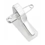 Peach comboclip met naald en zelfklevend pad, Zilver, Wit, 100 stk.