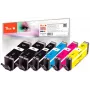 Peach PI100-188 Inktpatroon 6 stuks Compatibel hoge (XL) capaciteit zwart, cyaan, magenta, fotozwart, geel