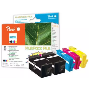 Peach 319222 Inktpatroon 5 stuks hoge (XL) capaciteit zwart, cyaan, magenta, geel
