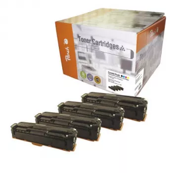 Peach PT500 Tonercartridge 4 st. zwart, cyaan, magenta, geel