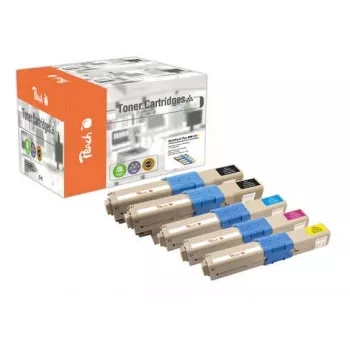 Peach 0F111912 Tonercartridge 5 st. zwart, cyaan, magenta, geel