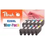 Peach 0F319987 inktpatroon 10 stuks zwart, cyaan, magenta, geel