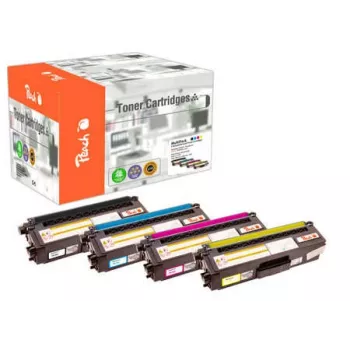 Peach 112061 tonercartridge 4 stuks compatibel zwart, cyaan, magenta, geel