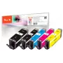 Peach 320123 inktpatroon 5 stuks zwart, cyaan, magenta, geel