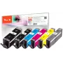 Peach 320523 inktpatroon 6 stuks compatibel hoge (XL) capaciteit zwart, cyaan, grijs, magenta, geel