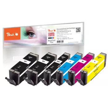 Peach PI100-379 inktpatroon 6 stuks compatibel hoge (XL) capaciteit zwart, cyaan, magenta, geel