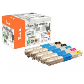 Peach 112228 tonercartridge 5 stuks compatibel zwart, cyaan, magenta, geel