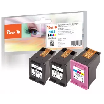 Peach PI300-1046 inktpatroon 3 stuks compatibel standaardbereik zwart, cyaan, magenta, geel