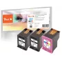 Peach PI300-1046 inktpatroon 3 stuks compatibel standaardbereik zwart, cyaan, magenta, geel