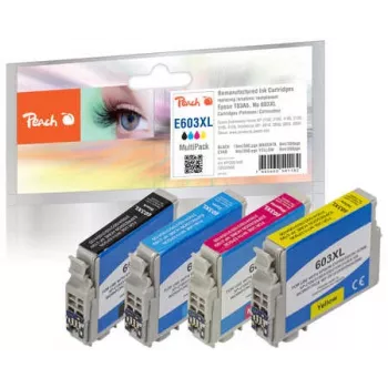 Peach PI200-848 inktpatroon 4 stuks compatibel zwart, cyaan, magenta, geel