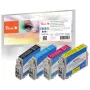 Peach PI200-848 inktpatroon 4 stuks compatibel zwart, cyaan, magenta, geel