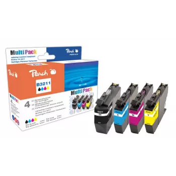 Peach PI500-273 inktpatroon 4 stuks compatibel zwart, cyaan, magenta, geel