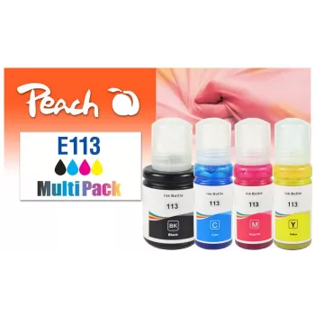 Peach 321322 inktpatroon 4 stuks compatibel standaardbereik zwart, cyaan, magenta, geel
