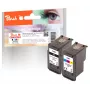 Peach 321029 Inktpatroon 2 stuks Compatibel Standaardbereik Zwart, Cyaan, Magenta, Geel