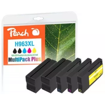 Peach PI300-1032 Inktpatroon 5 stuks Compatibel Hoog (XL) Bereik Zwart, Cyaan, Roze, Geel