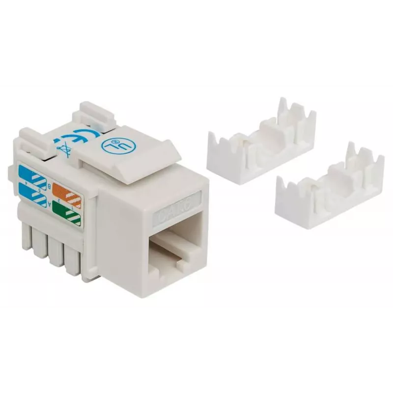 Intellinet Keystone Jack, Cat6, UTP, LSA, Wit, Vlak, Wit, RJ-45, Bus, 22/26, Cat6