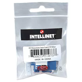Intellinet Keystone-bus, Cat6, UTP, LSA, Blauw, Vlak, Blauw, RJ-45, Bus, 22/26, Cat6