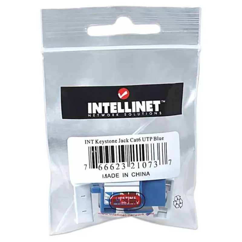 Intellinet Keystone-bus, Cat6, UTP, LSA, Blauw, Vlak, Blauw, RJ-45, Bus, 22/26, Cat6