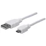Manhattan USB-A naar Micro-USB-kabel, 1,8 m, Stekker naar Stekker, 480 Mbit/s (USB 2.0), Hi-Speed USB, Wit, Levenslange garantie