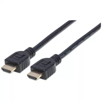Manhattan HDMI 4K@60Hz-kabel met Ethernet - CL3-gecertificeerd, 5 m, geschikt voor in-wall installatie, voor alle 4K- en 1080p/HD-toepassingen – nu upgraden of klaar voor toekomstige eisen, Stekker naar Stekker, Zwart, Ultra HD 4K x 2K, Levenslange garantie, Premium High Speed