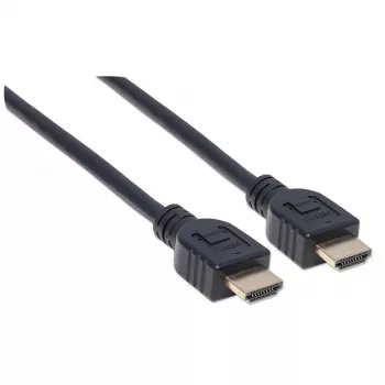 Manhattan HDMI 4K@60Hz-kabel met Ethernet - CL3-gecertificeerd, 5 m, geschikt voor in-wall installatie, voor alle 4K- en 1080p/HD-toepassingen – nu upgraden of klaar voor toekomstige eisen, Stekker naar Stekker, Zwart, Ultra HD 4K x 2K, Levenslange garantie, Premium High Speed