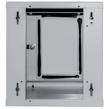 Intellinet 10 inch netwerkkast - wandmontage (standaard), 6HE, 300 mm diep, grijs, gemonteerd, max. 60 kg, ook geschikt voor gebruik op het bureau of de vloer, bruikbare diepte 265 mm, metalen & glazen deur, achterwand, afneembare zijwanden, onderdelen voor wandmontage (bijv. schroeven/pluggen) niet inbegrepen