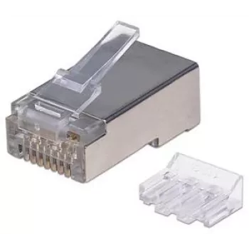 Intellinet RJ45 Modulaire stekker Pro Line, Cat6A, STP, 3-tanden, voor massieve en flexibele geleiders, 50 µ vergulde contacten, 70 stuks