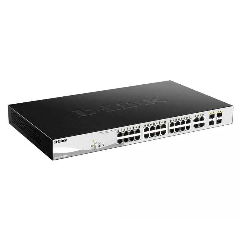 D-Link 28-poorts Gigabit PoE Smart Managed switch inclusief 4 combo-poorten