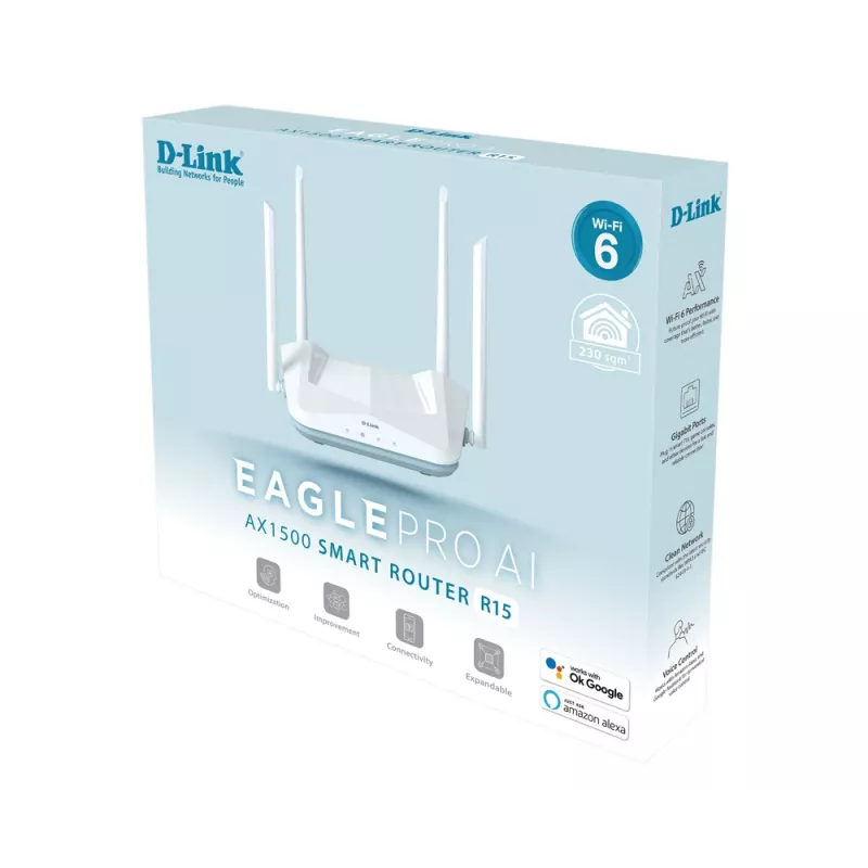 D-Link EAGLE PRO AI AX1500 smart router wlan-router Gigabit Ethernet dualband (2,4 GHz / 5 GHz) wit