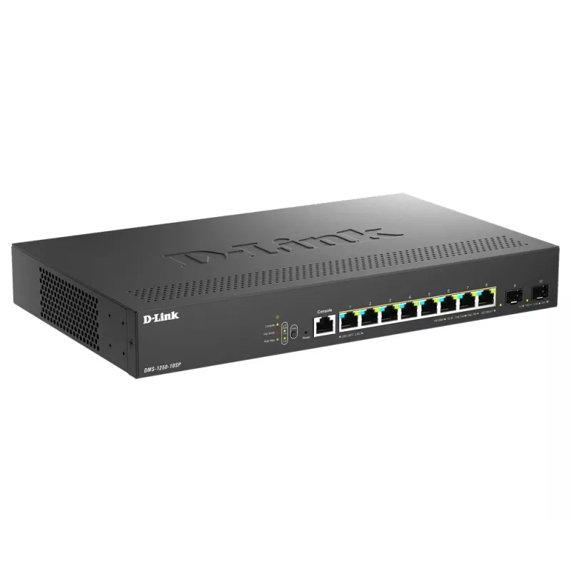 D-Link DMS-1250-10SP/E netwerkswitch managed 2.5G Ethernet (100/1000/2500) Power over Ethernet (PoE) zwart