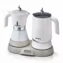 Ariete 1344 Breakfast Station, 3 apparaten in 1: mokapot, waterkoker, melkopschuimer voor warme en koude melk, 500 W, 2/4 kopjes, houdt koffie warm, 5 functies, wit