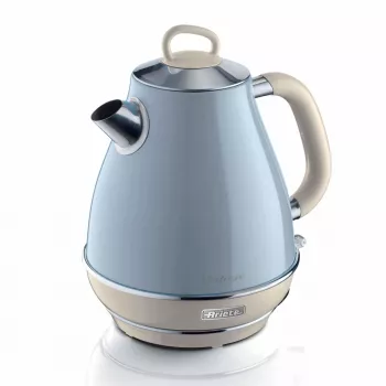 Ariete 2869 Vintage waterkoker, roestvrij staal, 1,7 L, automatische uitschakeling, 2000 W, voor water, thee en kruidendranken, pastelblauw