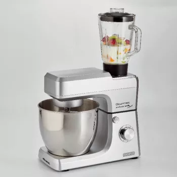 Ariete 1598 Gourmet Professional 7L Metal - planetaire mixer met blender - roestvrijstalen kom - 7 L - glazen kan - 1200 watt - 6 snelheden