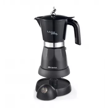 Ariete 1368 Moka Aroma, elektrische mokakoker, 4/6 kopjes, 480 W, automatische uitschakeling, houdt temperatuur op 30 graden, zwart
