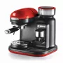 Ariete 1318 Moderna espressomachine met ingebouwde koffiemolen, voor koffiebonen en koffiepoeder, melkopschuimer cappuccinatore, filters voor 1 en 2 kopjes, 1080 W, 800 ml, rood