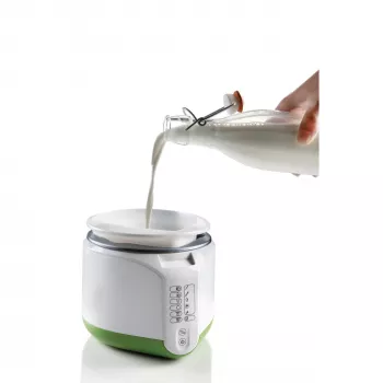 Ariete 615 B-Cheese machine voor kaas en yoghurt, 6 voorgeprogrammeerde programma's, uitneembare antiaanbakmand, geschikt voor veganisten en mensen met voedselintoleranties, uitgebreid receptenboek, 500 W, wit/groen