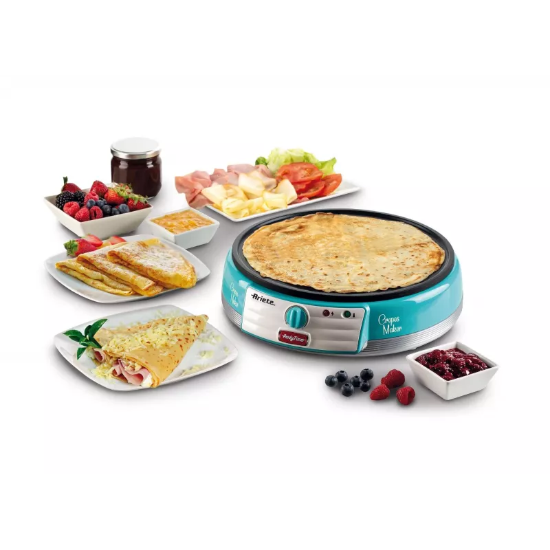 Ariete Maker elektrische plaat voor crêpes, 1000 W, antiaanbaklaag, blauw