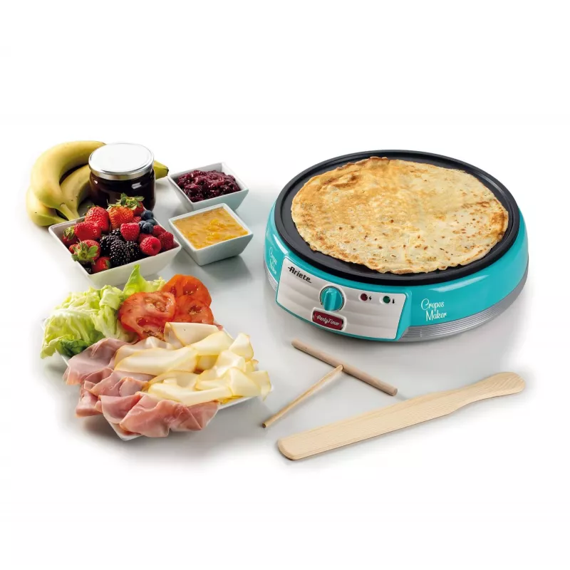 Ariete Maker elektrische plaat voor crêpes, 1000 W, antiaanbaklaag, blauw