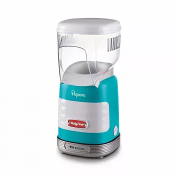 Ariete 2956, Pop Corn Party Time, popcornmachine, laat 60 g mais voor popcorn in 2 minuten ploffen met hetelucht, vetvrij, 1000 watt, blauw