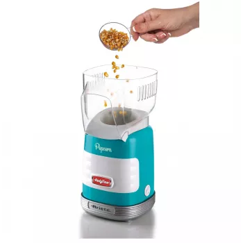 Ariete 2956, Pop Corn Party Time, popcornmachine, laat 60 g mais voor popcorn in 2 minuten ploffen met hetelucht, vetvrij, 1000 watt, blauw