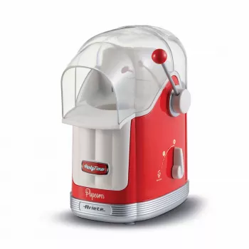 Ariete 2958 Pop Corn Maker Party Time, popcornmachine met hendel, 1100 watt, capaciteit 600 g, vetvrije heteluchtbereiding, rood