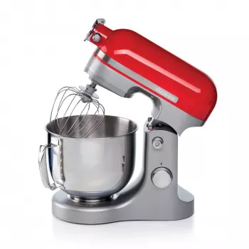 Ariete Moderna rode keukenmachine, staafmixer, rood, kloppen, kneden, mixen, 5,5 l, draaiknop, aluminium