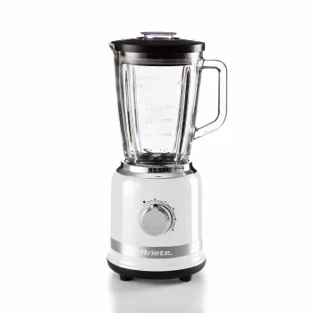 Ariete Modern witte blender met glazen kan, tafelmixer, 1,5 L, pulsefunctie, ijs crushen, 1000 W, wit