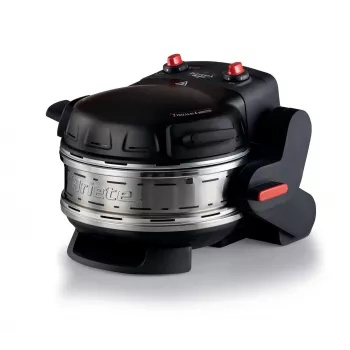 Ariete 927 Pizzeria , dubbele pizzaoven, 2 pizza's in 4 minuten, 2300 W, 2 vuurvaste stenen, 2 thermostaten, diameter 32 cm, 5 gaarstanden, 2 roestvrijstalen pizzascheppen, rood