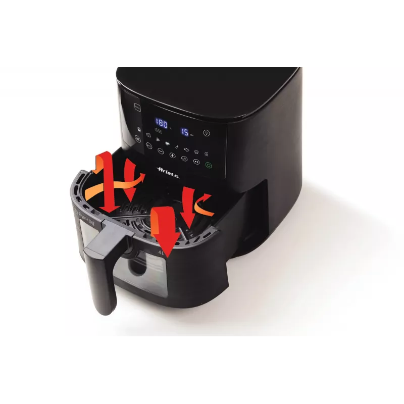 Ariete 4633, heteluchtfriteuse 4L, 1400W, inhoud 4L, 9 programma's, shake- en grillfunctie, temperatuur tot 200°C, zwart