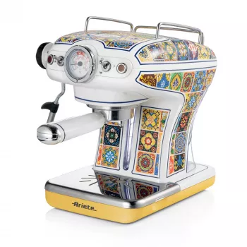Ariete 1389 Positano koffiemachine, 850 W, tankinhoud 0,9 l, filter voor 1 of 2 kopjes, lekbak, melkopschuimer