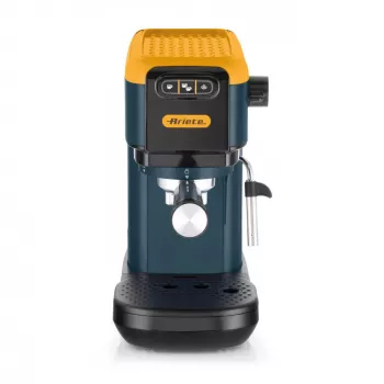 Ariete 1399 espressomachine, voor poeder en ESE-pads, 1300 W, 1,1 l inhoud, 15 bar druk, filter voor 1, 2 kopjes en ESE-pads, cappuccino, geel