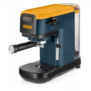 Ariete 1399 espressomachine, voor poeder en ESE-pads, 1300 W, 1,1 l inhoud, 15 bar druk, filter voor 1, 2 kopjes en ESE-pads, cappuccino, geel