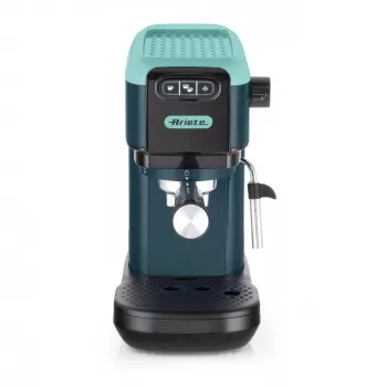 Ariete 1399 espressomachine, voor poeder en ESE-pads, 1300 W, 1,1 l inhoud, 15 bar druk, filter voor 1, 2 kopjes en ESE-pads, cappuccino, groen