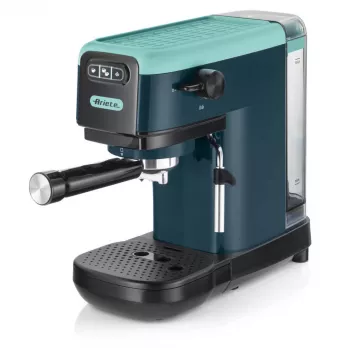 Ariete 1399 espressomachine, voor poeder en ESE-pads, 1300 W, 1,1 l inhoud, 15 bar druk, filter voor 1, 2 kopjes en ESE-pads, cappuccino, groen